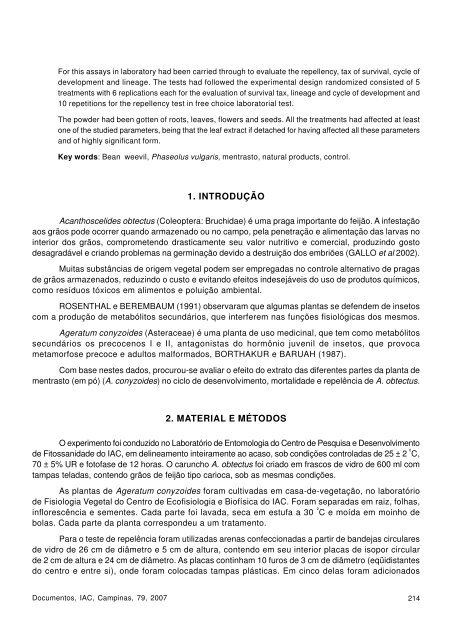 vi seminÃ¡rio sobre pragas, doenÃ§as e plantas daninhas do ... - IAC