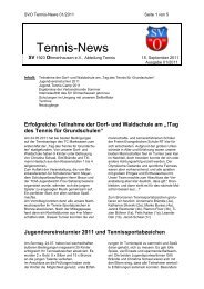 Tennis-News - SV Ohmenhausen