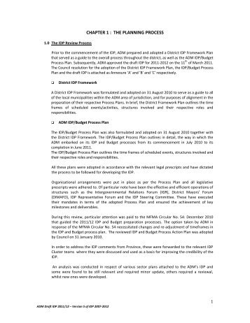 1 chapter 1 : the planning process - Provincial Spatial Development ...