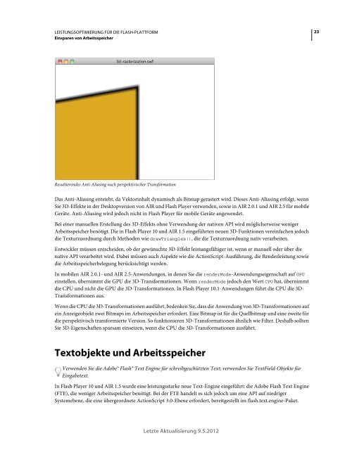 Leistungsoptimierung für die ADOBE FLASH-PLATTFORM
