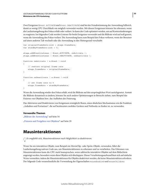 Leistungsoptimierung für die ADOBE FLASH-PLATTFORM