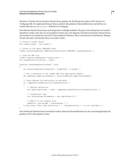 Leistungsoptimierung für die ADOBE FLASH-PLATTFORM