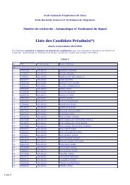 Liste des Candidats PrÃ©admis(*) - Ecole Doctorale Sciences et ...