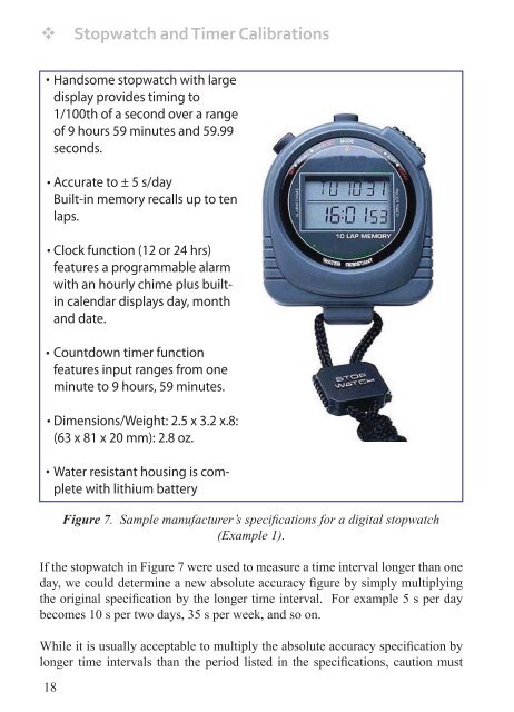 Stopwatch and Timer Calibrations - National Institute of Standards ...