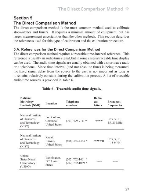 Stopwatch and Timer Calibrations - National Institute of Standards ...