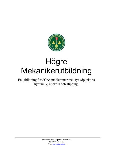 HMU Programbeskrivning 2011 - Swedish Greenkeepers Association