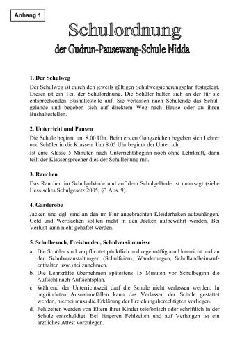 Anhang 1 Schulordung - Gps-nidda.de