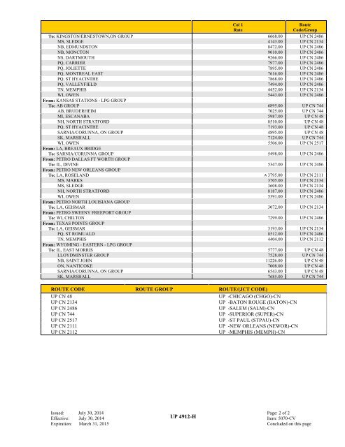 UP TARIFF 4912-H