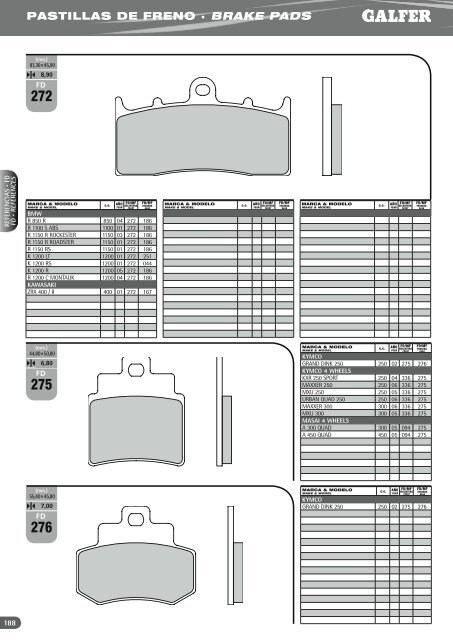 referencia & medida code & size 159  FD FD - Galfer Brakes