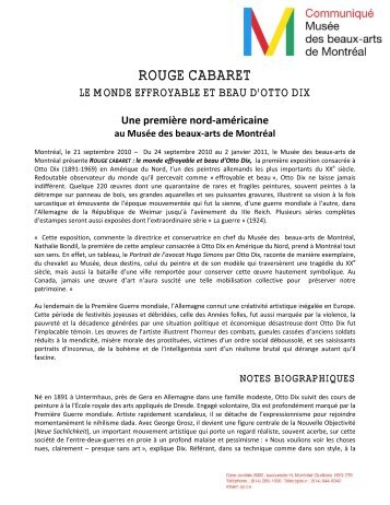 ROUGE CABARET - Musée des beaux-arts de Montréal