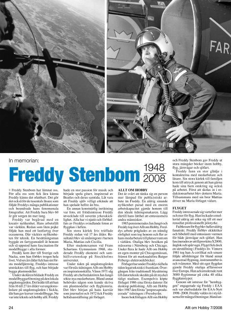 Freddy Stenbom frÃ¥n Allt om Hobby 7/2008. (PDF)