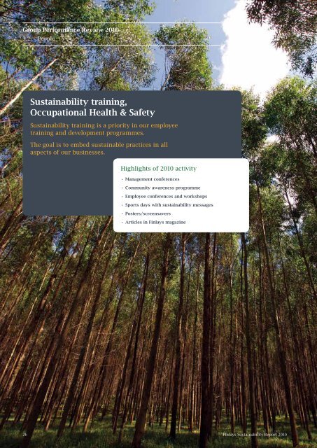 Sustainability Report 2010 - Finlays