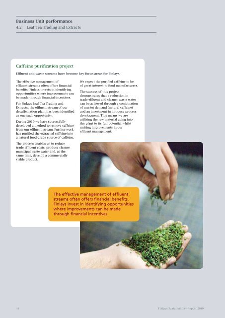 Sustainability Report 2010 - Finlays