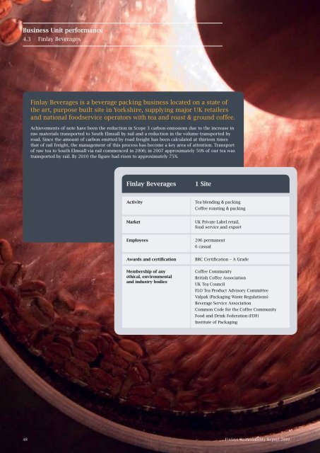 Sustainability Report 2010 - Finlays
