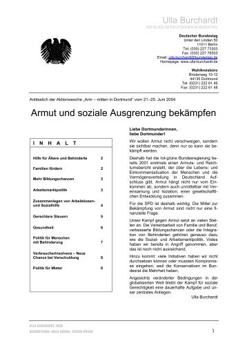 Armut und soziale Ausgrenzung bekÃ¤mpfen - SPD Dortmund