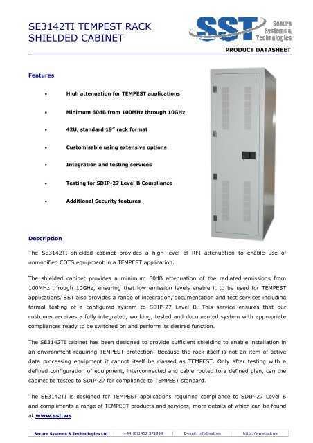 Microsoft Word - SE3142TI TEMPEST SDIP-27 level B Rack ... - SST