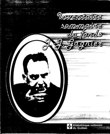 Inventaire sommaire du fonds J.J. Gagnier - BibliothÃ¨que et Archives ...