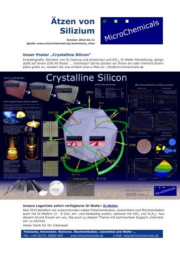 ÃƒÂ„tzen von Silizium - MicroChemicals GmbH