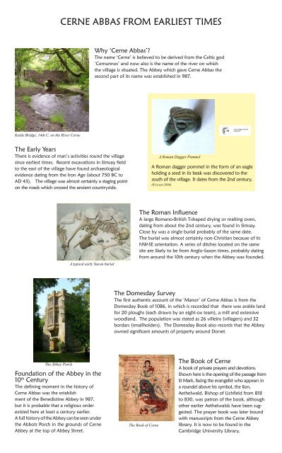 history of the village - Cerne Abbas Historical Society