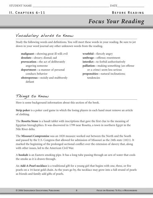 Focus on Reading To Kill a Mockingbird.pdf - ymerleksi - home