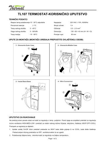 TL107 TERMOSTAT-KORISNIÄŒKO UPUTSTVO - Gradimo