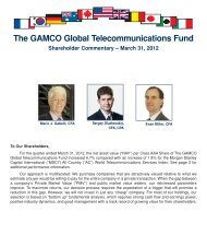 The GAMCO Global Telecommunications Fund - Gabelli