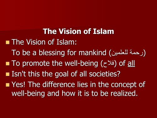 The Islamic Vision of Development in the Light of Maqasid Al-Shariah