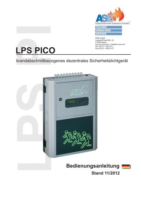 2012 Bedienungsanleitung LPS PI 1122 - ASE GmbH Kaarst