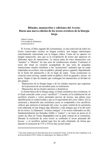 Rituales, manuscritos y ediciones del Avesta - Avestan Digital ...