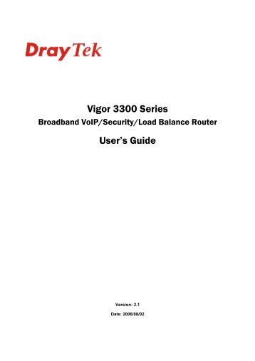 Vigor 3300 Series User's Guide