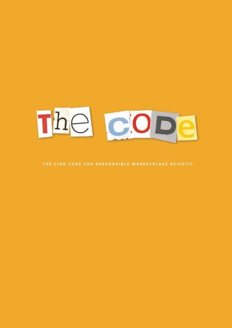 the lion code for responsible marketplace activity
