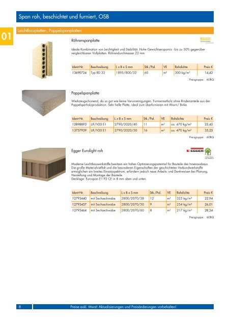 Holzwerkstoffe Katalog 2013 - Weyland GmbH