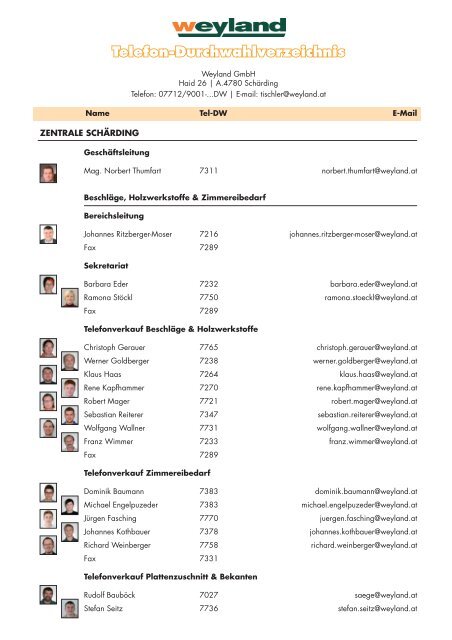 Holzwerkstoffe Katalog 2013 - Weyland GmbH