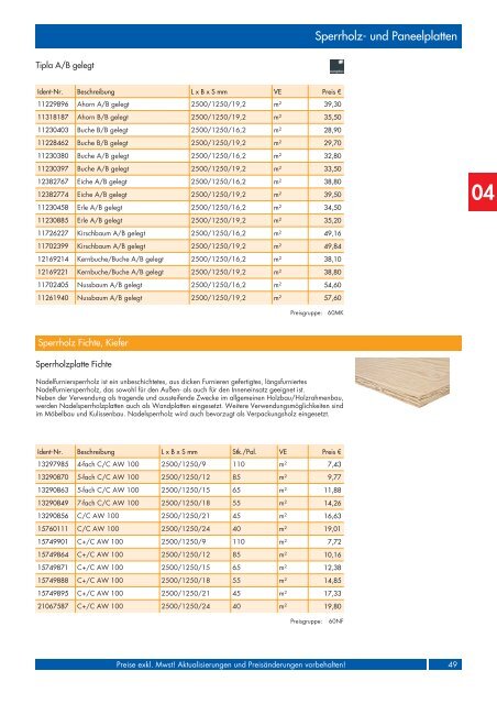 Holzwerkstoffe Katalog 2013 - Weyland GmbH