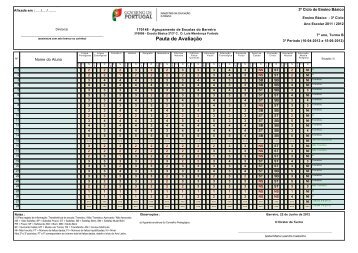 Pauta de AvaliaÃ§Ã£o - Agrupamento de Escolas do Barreiro