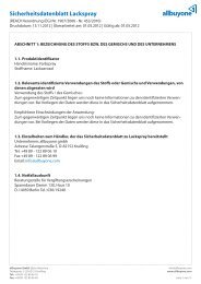 Sicherheitsdatenblatt Lackspray - Allbuyone