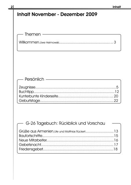 mittendrin no ve m b e r - d e ze m b e r 2009 - Evangelisch ...