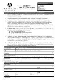 STUDENT APPLICATION FORM - African Academy