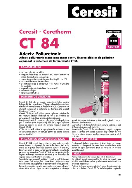 Fisa tehnica Ceresit CT 84 - Dedeman