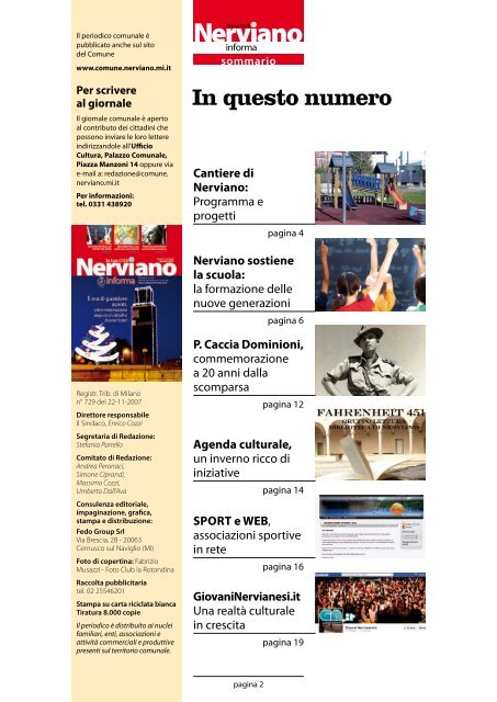 Anno VI - Numero 2 Dicembre 2012 - Comune di Nerviano