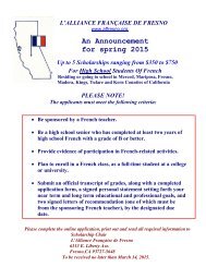 High School Application - Alliance Francaise de Fresno