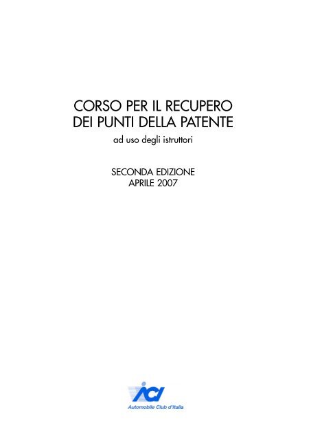 Corso per il recupero dei punti della patente