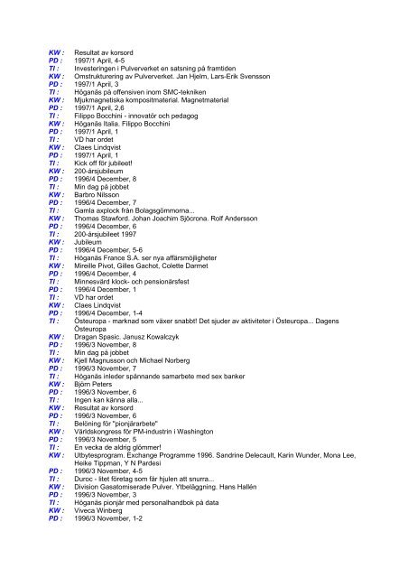 InnehÃ¥llsfÃ¶rteckning 2009 - Stawfordska SÃ¤llskapet