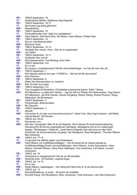 InnehÃ¥llsfÃ¶rteckning 2009 - Stawfordska SÃ¤llskapet