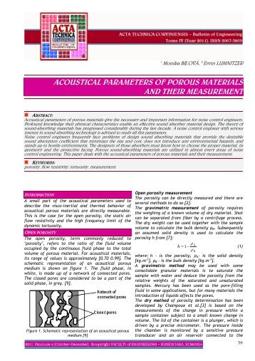 acoustical parameters of porous materials and their measurement