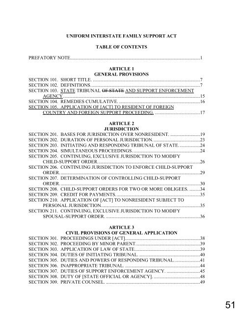 2008 Amendments to the Uniform Interstate Family Support Act ...