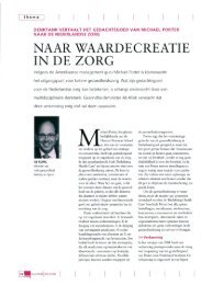 naar waardecreatie in de zorg - STG / Health Management Forum