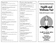 Health and Wellness Fair - Temple Sinai