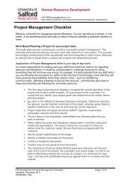 Project Management Checklist - Human Resources