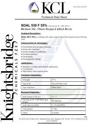 SOAL 530 F 55% - Knightsbridge Chemicals Ltd.